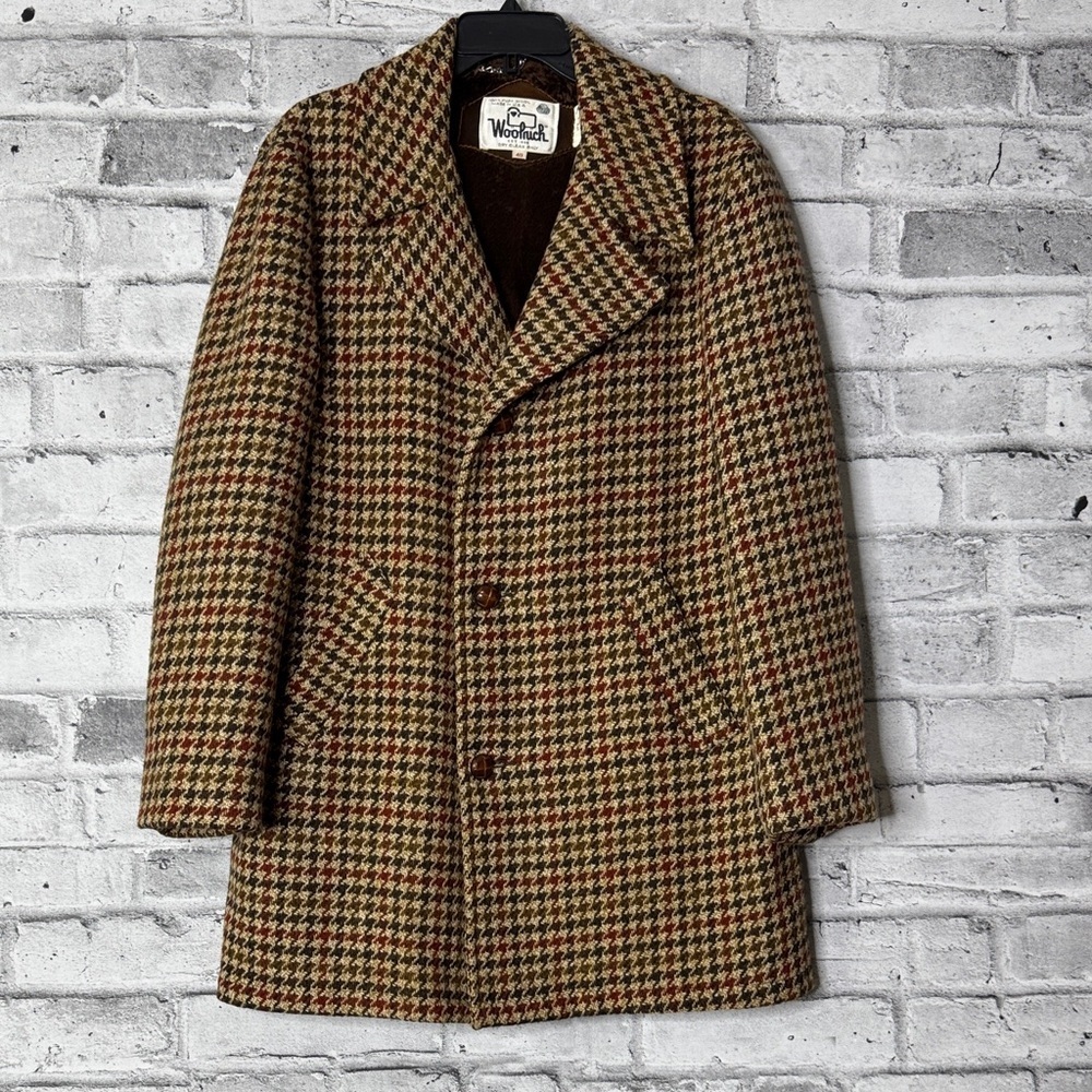 Woolrich Brown and Tan Houndstooth Jacket